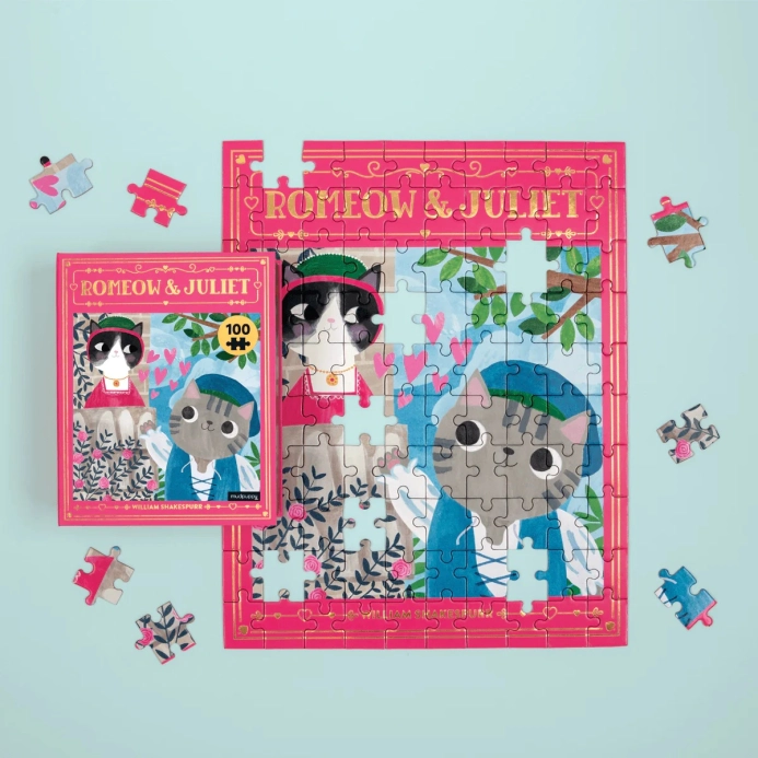 Mudpuppy Puzzle Romeow & Juliet Bookish Cats 100 dielikov