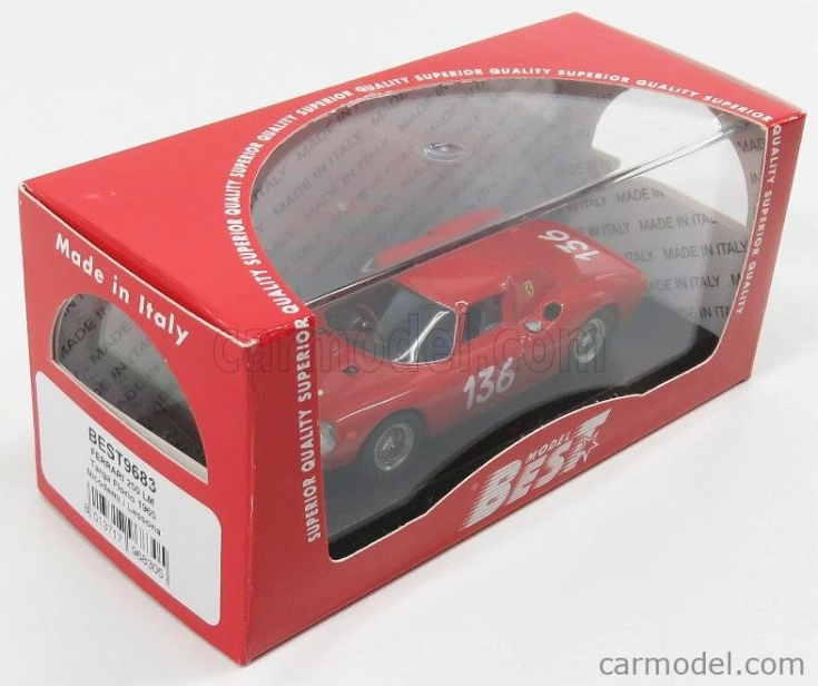 Najlepší model Ferrari 250 Lm N 136 Targa Florio 1965 Nicodemi - Lessona 1:43 Red