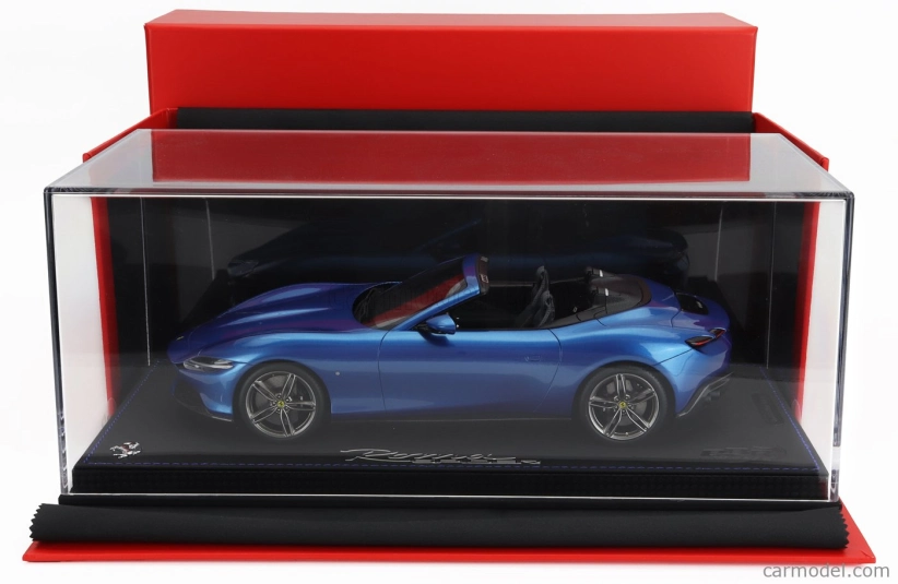 Bbr-models Ferrari Roma Spider Open 2020 - Con Vetrina - With Showcase 1:18 Blu Corsa - Modrá Met