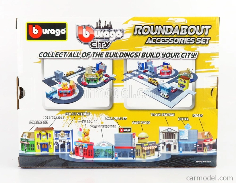 Bburago Accessories Diorama – Set Build City Roundabout – With Seat Ibiza 2008 1:43 Blue