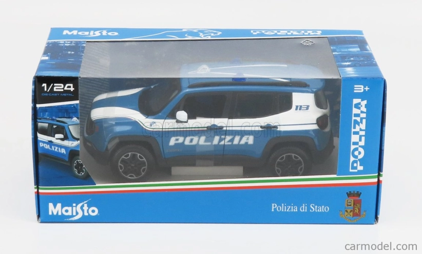 Maisto Jeep Renegade Polizia 2017 1:24 svetlomodro-biela