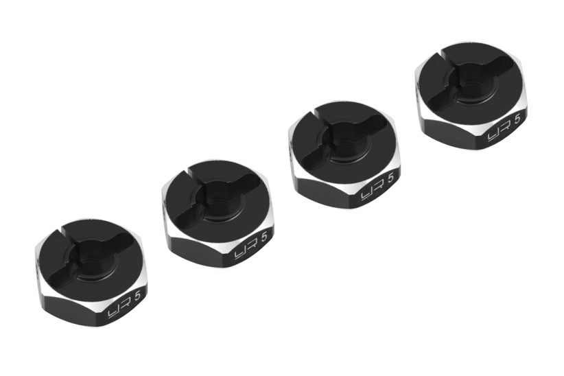 Hliníkové HEX unašeče kola 12x5mm, 4ks, černé
