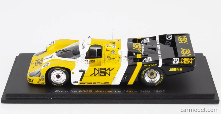 Spark-model Porsche 956 Lh Team New-man Joest Racing N 7 Winner 24h Le Mans 1985 K.ludwig - P.barilla - J.winter 1:43 žltá čierna