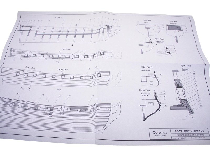 COREL H.M.S. Greyhound fregata 1720 1:100 kit