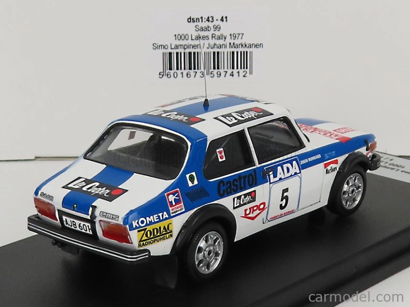 Trofeu Saab 99 N 5 Rally 1000 Lakes 1977 S.lampinen - J.markkanen 1:43 Bielo modrá