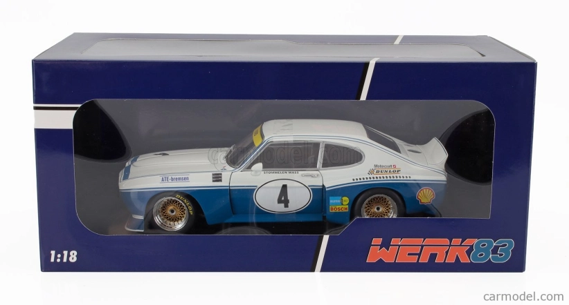 Werk83 Ford england Capri Rs 3100 N 4 Etcc Zandvoort 1974 Jochen Mass - Rolf Stommelen 1:18 Modrá biela
