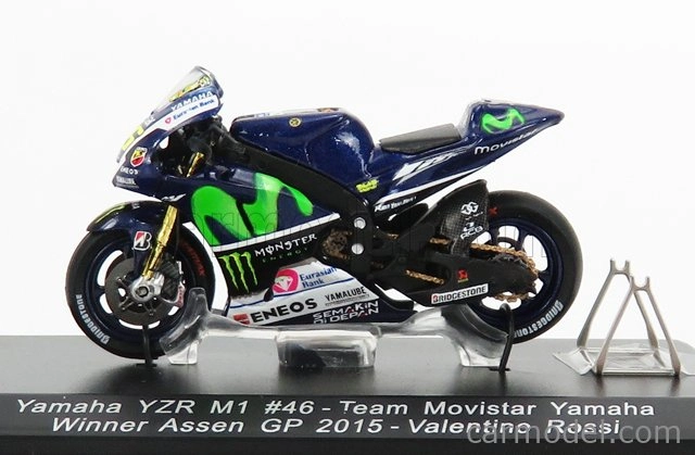 Spark-model Yamaha Yzr-m1 Team Yamaha Factory Racing N 46 Winner Motogp Assen 2015 Valentino Rossi 1:43 Blue Met White