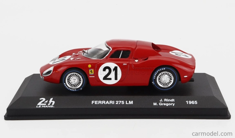 Edicola Ferrari 275lm 3.3l V12 Ch. N5893 Team N.a.r.t. North American Racing N 21 Winner 24h Le Mans 1965 Jochen Rindt - Masten Gregory 1:43 Red