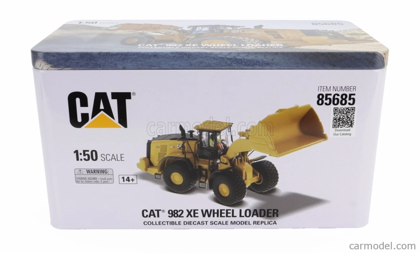 Dm-models Caterpillar Cat982xe Ruspa Gommata - Scraper Tractor Wheel Loader 1:50 Žlutá Černá