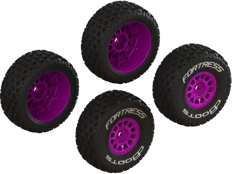 Arrma kolo s pneu dBoots Fortress, disk růžový (4): Grom