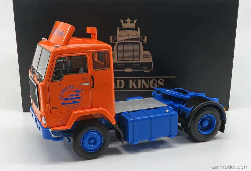 Road-kings Volvo F88 Tractor Truck Transports Deutrans 1965 1:18 Oranžová Modrá