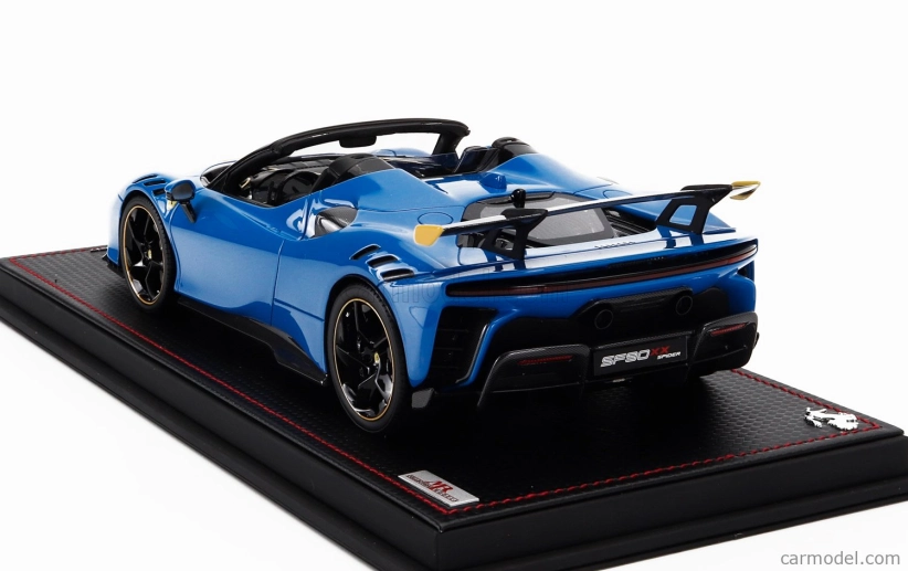 Mr-models Ferrari Sf90 Xx Stradale Spider 2024 - Con Vetrina - With Showcase 1:18 Azzurro Dino - Světle Modrá Černá Žlutá