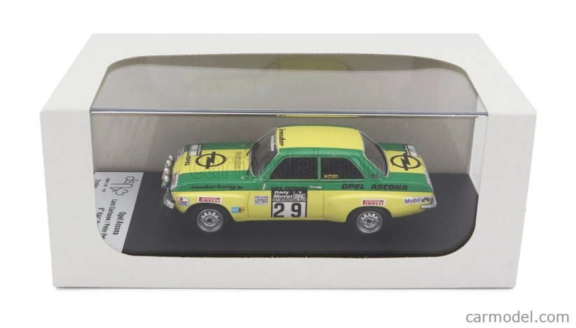Trofeu Opel Ascona 1.9 Sr (night Version) N 29 8th Rally Rac Lombard 1973 Lars Carlsson - Peter Petersen 1:43 Zelená Žlutá