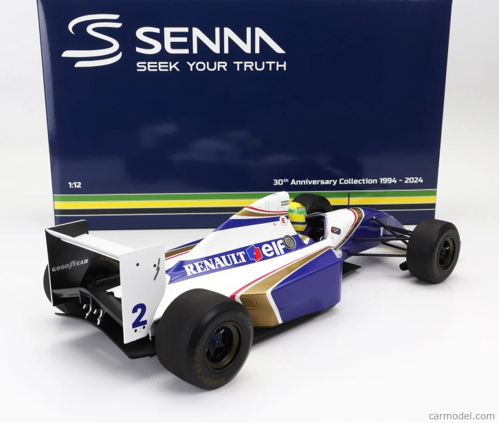 Minichamps Williams F1  Fw16 Team Rothmans Renault N 2 San Marino Gp Dirty Version 1994 Ayrton Senna 1:12 Modrá Bílá