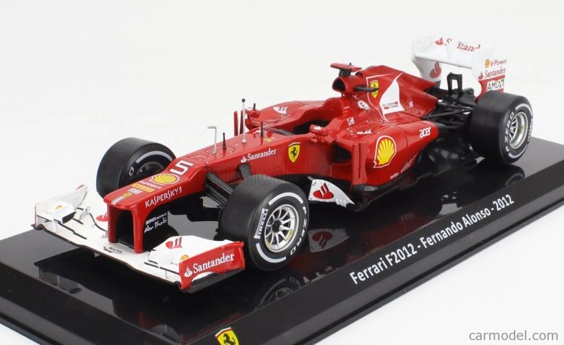 Edicola Ferrari F1 F2012 N 5 Sezóna 2012 Fernando Alonso - Con Vetrina - s vitrínou 1:24 červená biela