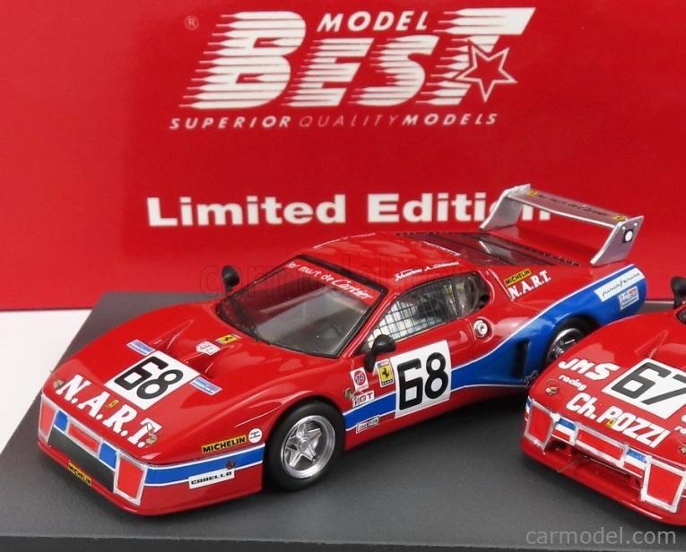 Najlepší model Ferrari Set 2x 512bb Lm Team Jms Pozzi Racing N 67 24h Daytona 1979 C.b.lena - M.leclere - J.c.andruet + 512bb Lm Team N.a.r.t. N 68 24h Daytona 1979 B.tullis - J.p.delaunay - P.bedard 1:43 Red