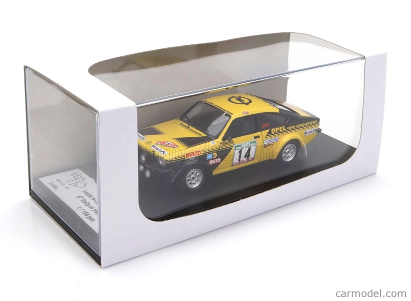 Trofeu Opel Kadett Gte (nočná verzia) N 14 Rally Portugal 1978 Achim Warmbold - Claes Billstam 1:43 Žltá čierna