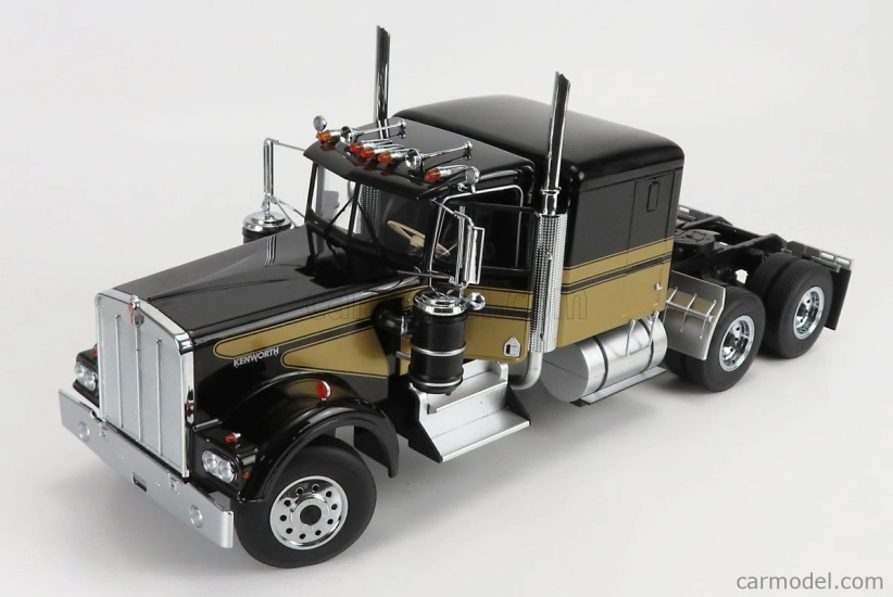Road-kings Kenworth W900 Tractor Truck 3-assi 1989 1:18 Černé Zlato