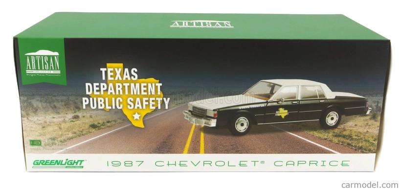 Greenlight Chevrolet Caprice Texas Police Department 1987 1:18 Černá Bílá