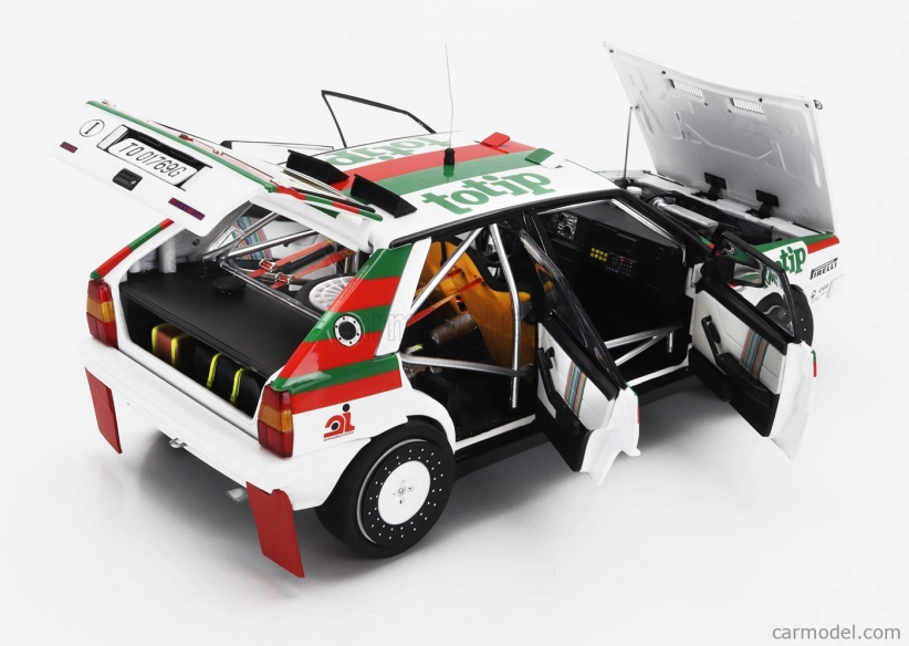 Kyosho Lancia Delta Hf Integrale 4wd (night Version) Team Lancia Totip N 1 Winner Rally Targa Florio 1987 Dario Cerrato - Giuseppe Cerri 1:18 Bílá Červená Zelená