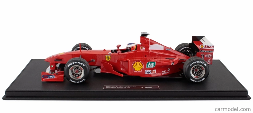 Gp-repliky Ferrari F1 F399 Team Scuderia Ferrari N 3 2nd Brazilian Gp (s figúrkou pilota) 1999 Michael Schumacher - Con Vetrina - s vitrínou 1:12 červená biela
