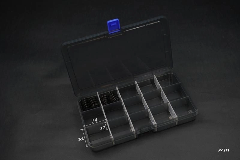 Box na díly 177x102x25 mm (15 přihrádek, vyjímatelné přepážky)