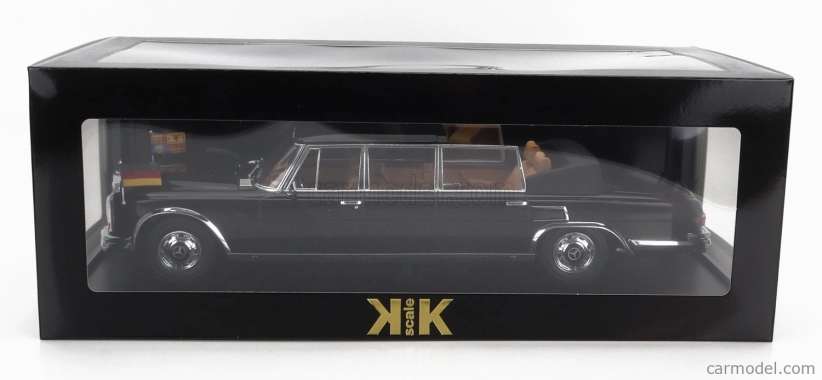 Kk-scale Mercedes benz S-class 600 Pullman (w100) Landaulet Semiconvertible Queen Elizabeth Ii - Kurt Georg Kiesinger 1965 1:18 Black