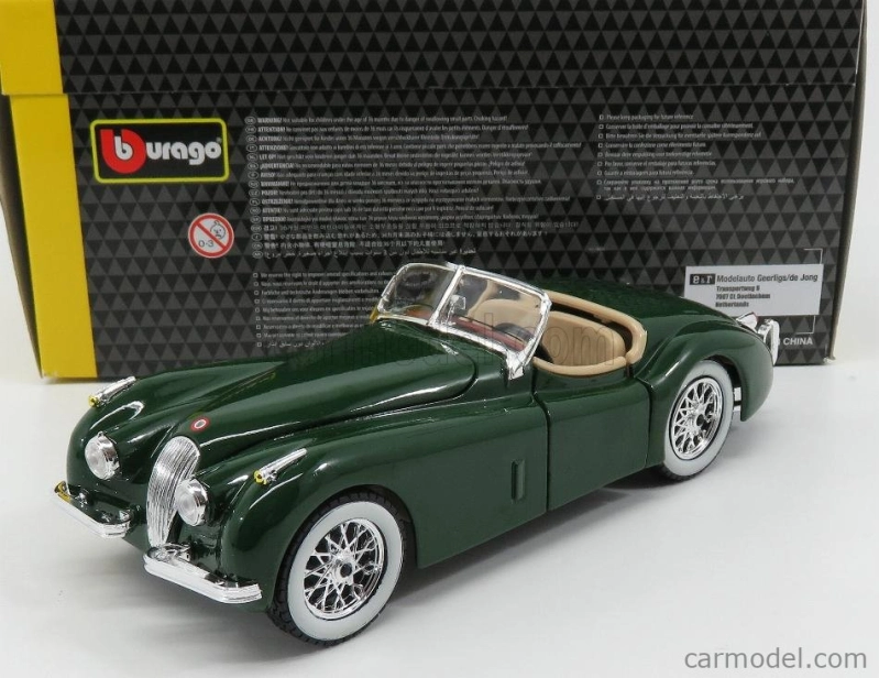 Bburago Jaguar Xk120 Cabriolet 1953 1:24 zelená