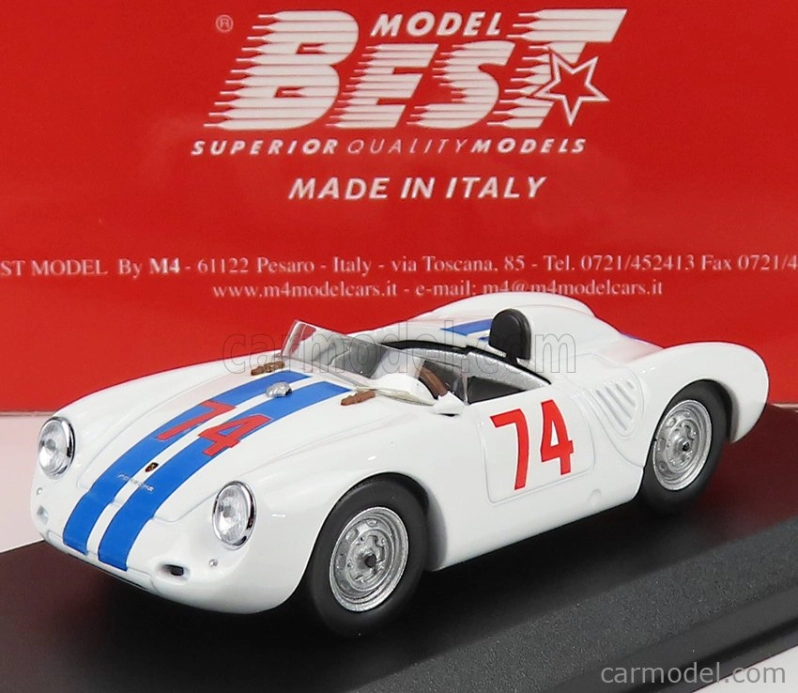Najlepší model Porsche 550 Rs Spider N 74 Nassau Memorial Trophy Race 1958 D.sesslar 1:43 White Blue