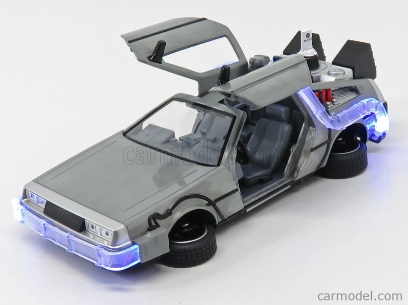 Jada De lorean Time Machine - Back To The Future 2 - Ritorno Al Futuro 2 - With Hoover Mode And Lights 1:24 Silver