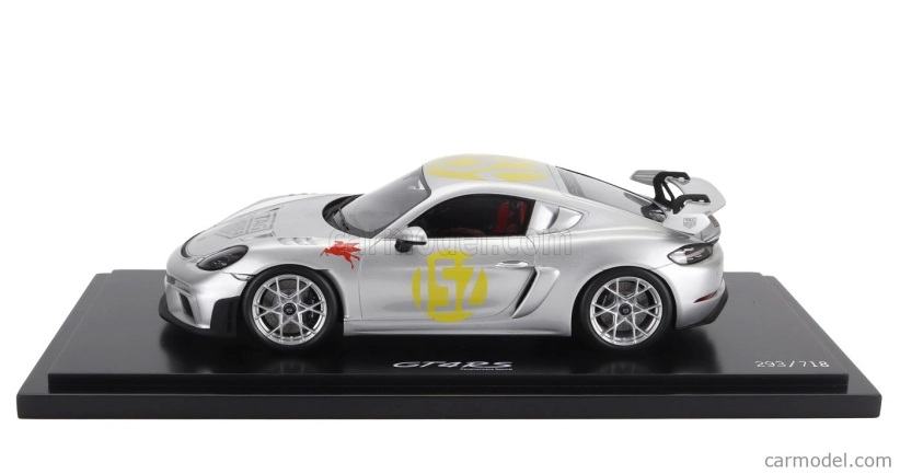 Spark-model Porsche 718 (982) Cayman Gt4 Rs N 152 Tribute Rally Panamericana Livery 2024 - Con Vetrina - S vitrínou 1:18 Silver