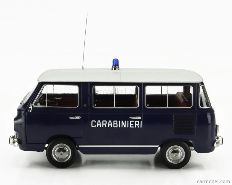 Mitica-diecast Fiat Fiat 850 Familiare Carabinieri 1970 – Interno Brown 1:18 Modrá Bílá