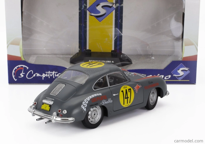 Solido Porsche 356 Pre-a Coupe N 147 Racing Panam 1954 1:18 Šedá Červená