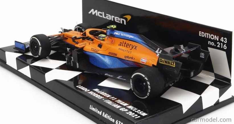 Minichamps Mclaren F1 Mcl35l Mercedes M12 Eq Power+ Team Mclaren N 4 2nd Italy Gp 2021 Lando Norris 1:43 oranžová svetlo modrá