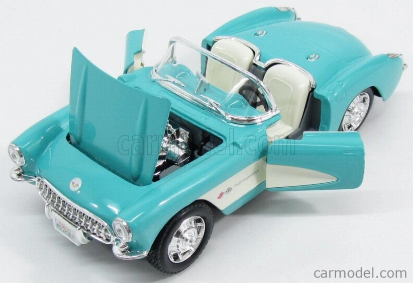 Maisto Chevrolet Corvette Spider 2-door 1957 1:24 tyrkysovo-biela