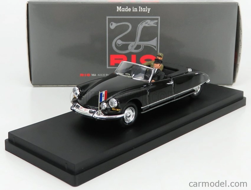 Rio-models Citroen Ds Cabriolet With Figure General De Gaulle 1959 1:43 Black