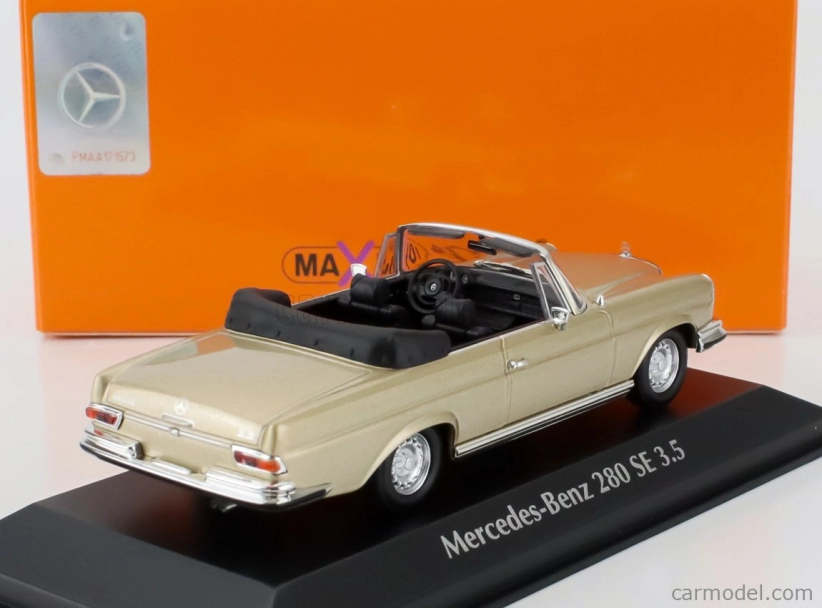 Minichamps Mercedes benz S-class 280se 3.5 (w111) Cabriolet 1970 1:43 Gold Met