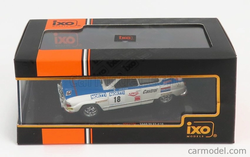 Ixo-models Saab 96 V4 N 18 Rally 1000 Lakes 1976 J.vilkas - J.soini 1:43 Bílá Modrá