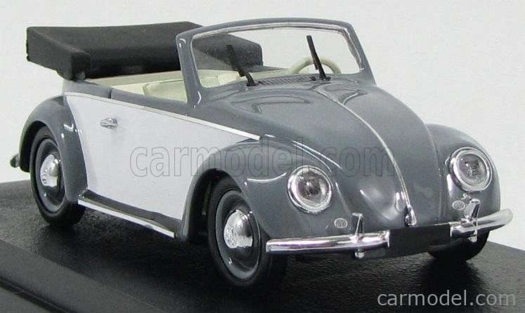 Rio-models Volkswagen Beetle Cabriolet Karmann Open 1949 1:43 sivá biela