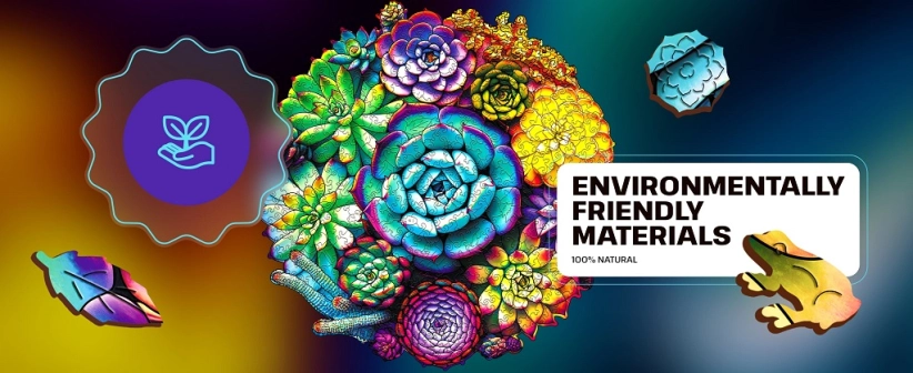 EscapeWelt Drevené puzzle Sukulenty 300 kusov