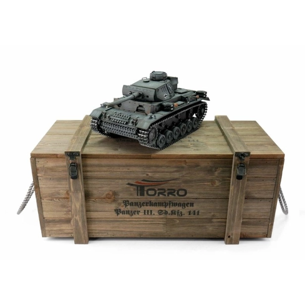 RC tank PzKpfw III 1:16 IR, sivá