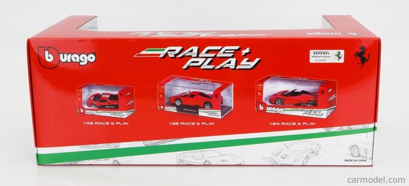 Bburago Ferrari 296 Gtb Assetto Fiorano 2022 1:18 červeno-biela