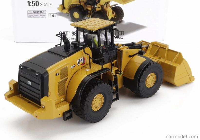 Dm-models Caterpillar Cat982xe Ruspa Gommata - Scraper Tractor Wheel Loader 1:50 Žlutá Černá
