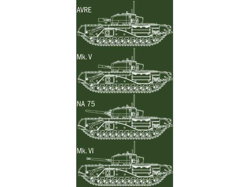 Italeri Wargames - Churchill Mk.III / IV / AVRE / NA75 (1:56)
