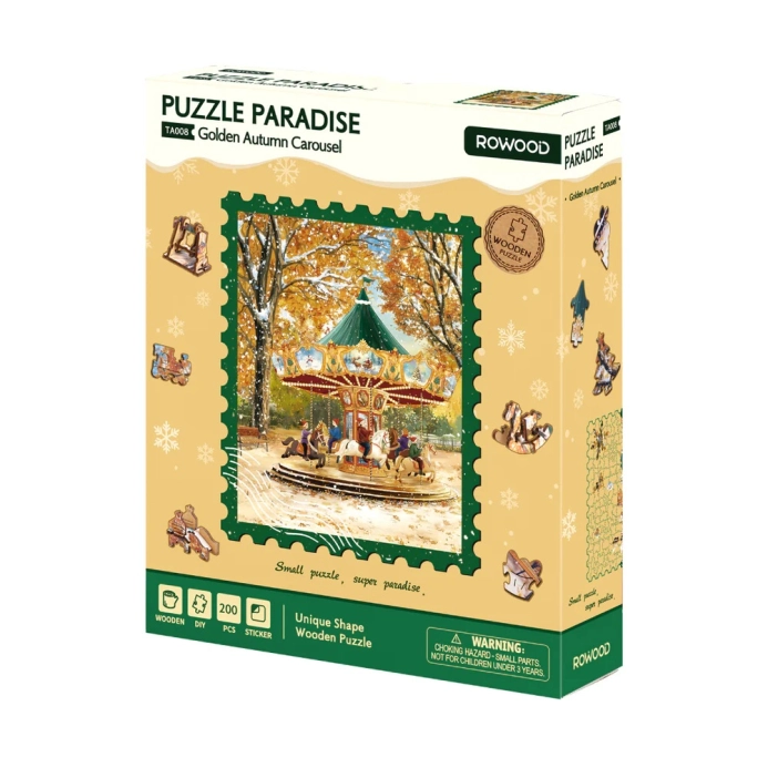 RoboTime Drevené puzzle Jesenný kolotoč