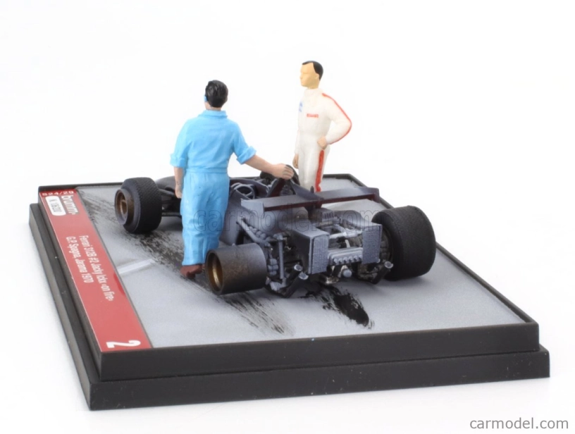 Brumm prom Ferrari F1 Diorama 312b N 2 Spain Gp s figúrkami 1970 - Jacky Ickx On Fire 1:43 Grey