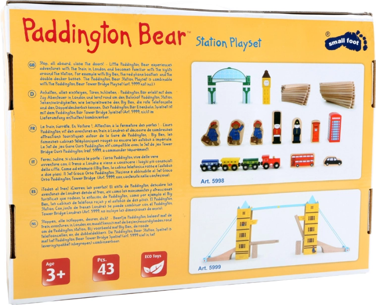 Malý drevený vláčik Paddington 43 kusov