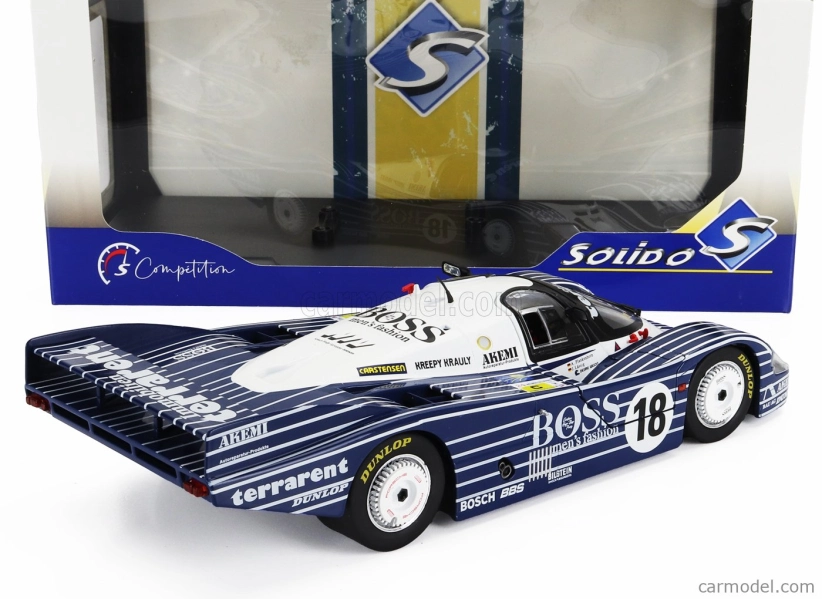 Solido Porsche 956l 2.6l Twin Turbo Team Obermaier Racing Boss N 18 24h Le Mans 1983 Jurgen Laessig - Alex Plankenhorn - Desire Wilson 1:18 čierna biela