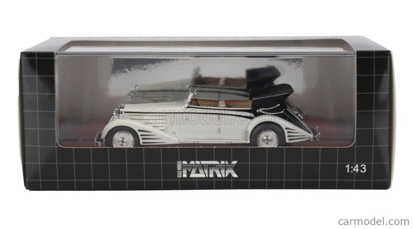 Modely v mierke Matrix Maybach Zeppelin Ds8 Cabriolet Open 1934 1:43 White