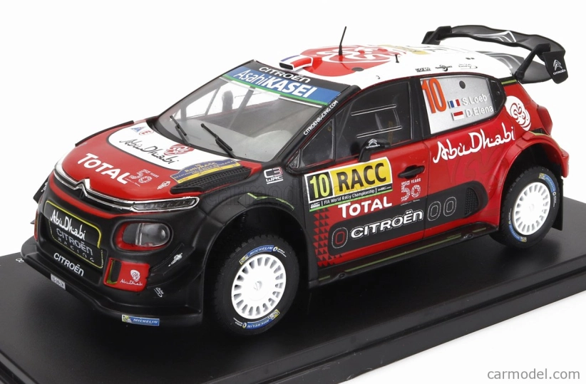 Edicola Citroen C3 Wrc Abu Dhabi N 10 Winner Rally Catalunya Costa Daurada 2018 S.loeb - D.elena 1:24 Čierna červená biela